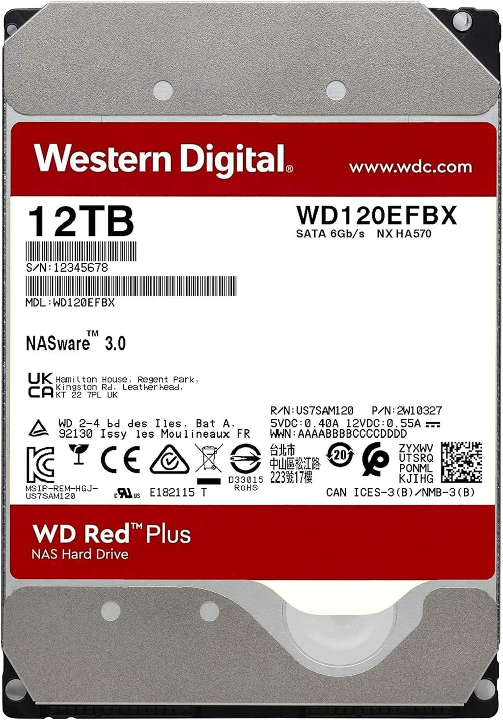 12TB NAS Internal Hard Drive HDD 7200 RPM SATA CMR 3.5 F46800