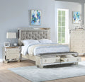 King Size 3pc Bedroom Set with Tufted Headboard and Nightstands H9669