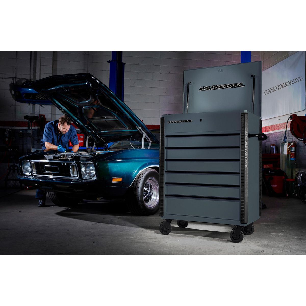 Slate Gray 6-Drawer Service Cart U294