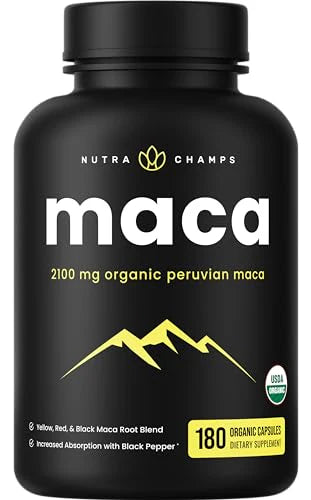 Organic Maca Root Capsules 2100mg 180 Vegan Capsules R23355