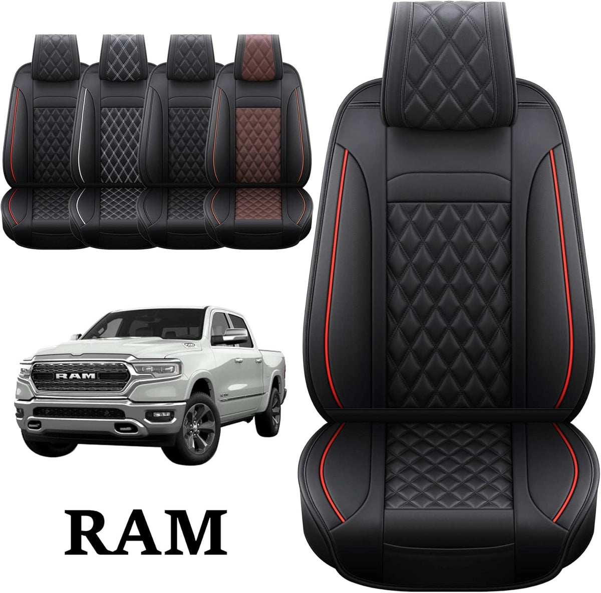 Waterproof Synthetic Leather Car Seat Covers, 2PCS Front V2894