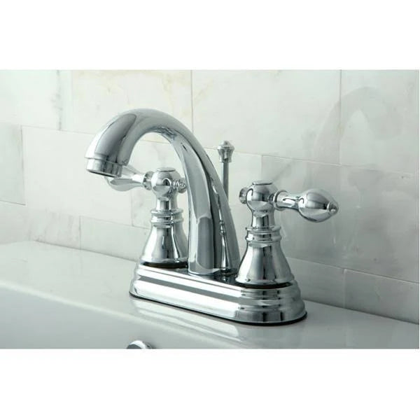 Satin Nickel Two-Handle Centerset Lavatory Faucet with Pop-Up T559