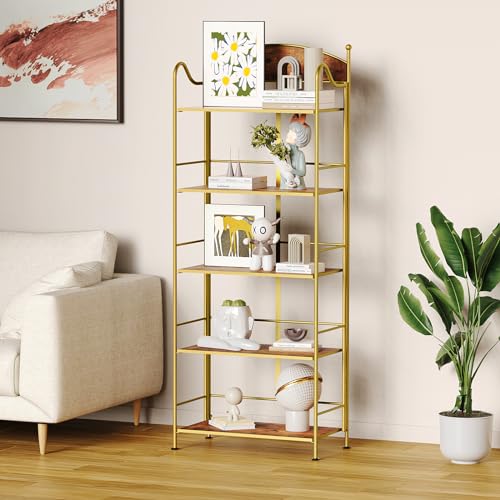 5 Shelf Black Folding Bookcase E4930