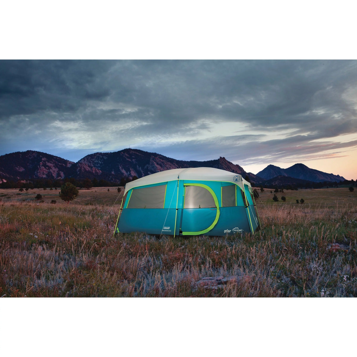 8-Person Light Blue Cabin Camping Tent Y4488