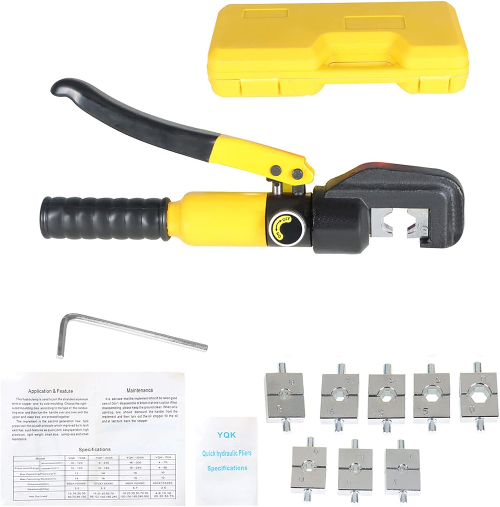 5 Ton Hydraulic Wire Crimper with 9 Pairs of Dies Pack of 2 L70228