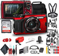 Red Waterproof Camera Action Bundle with 50 Piece Accessory Kit V70310
