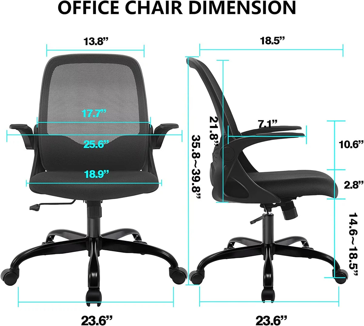 Ergonomic Mesh Office Chair with Flip-up Armrests N321