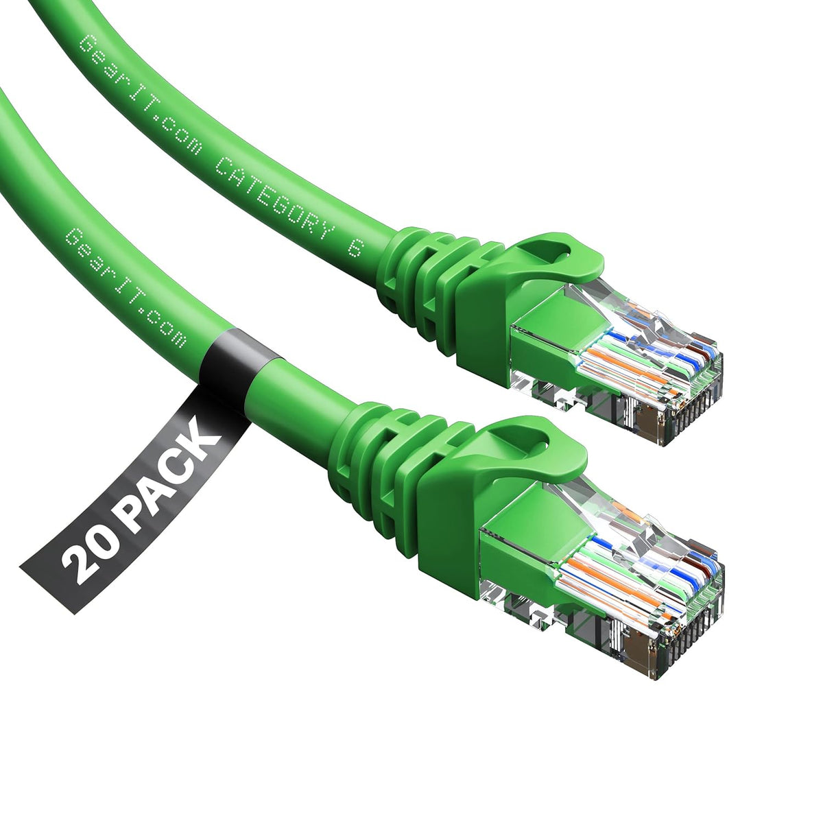 Cat6 Ethernet Cable 1 ft 50-Pack Green Q606112