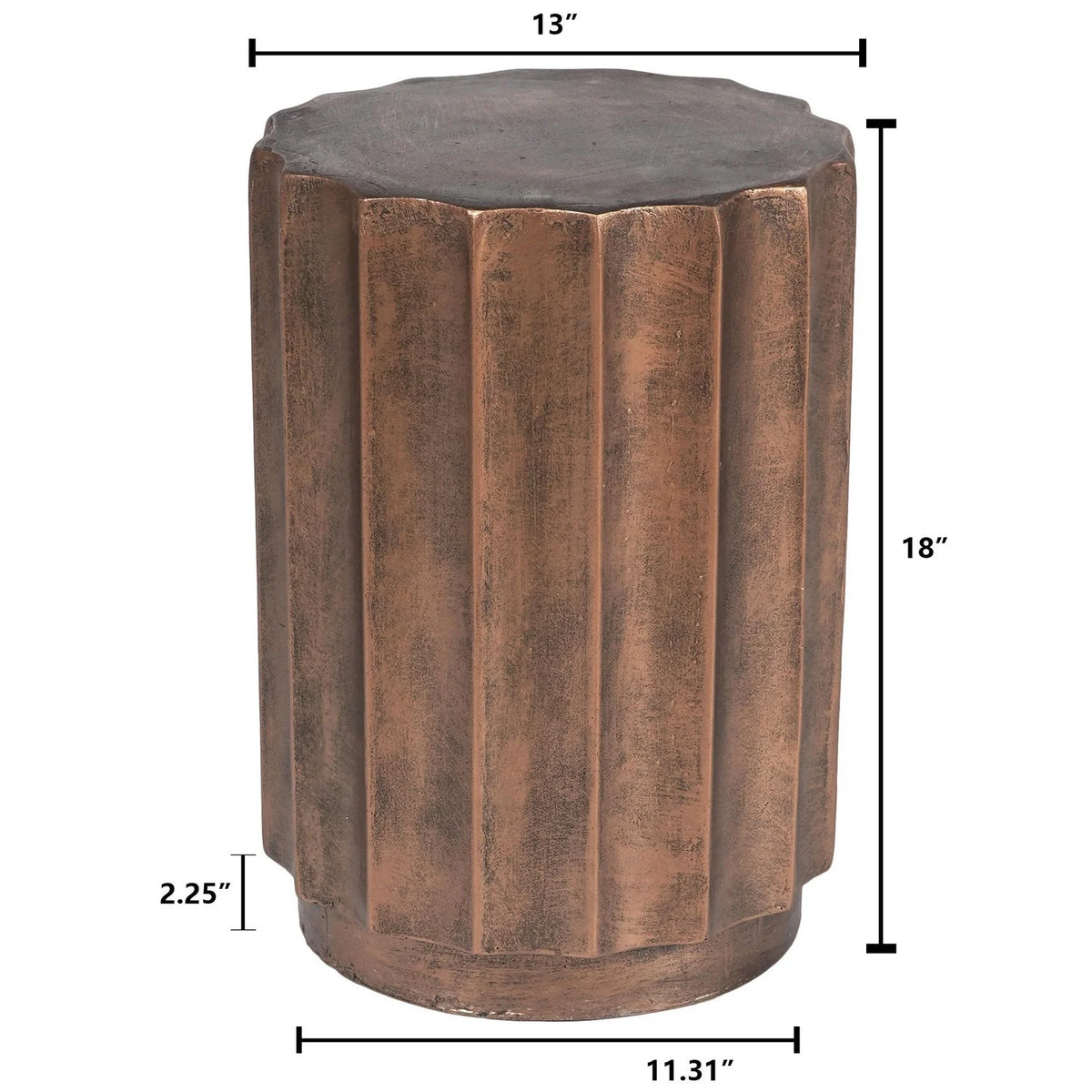 Weathered Copper Cement Stool And Side Table H75802