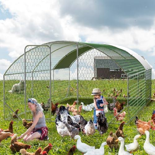 Large Metal Chicken Coop with Waterproof Cover Q1894