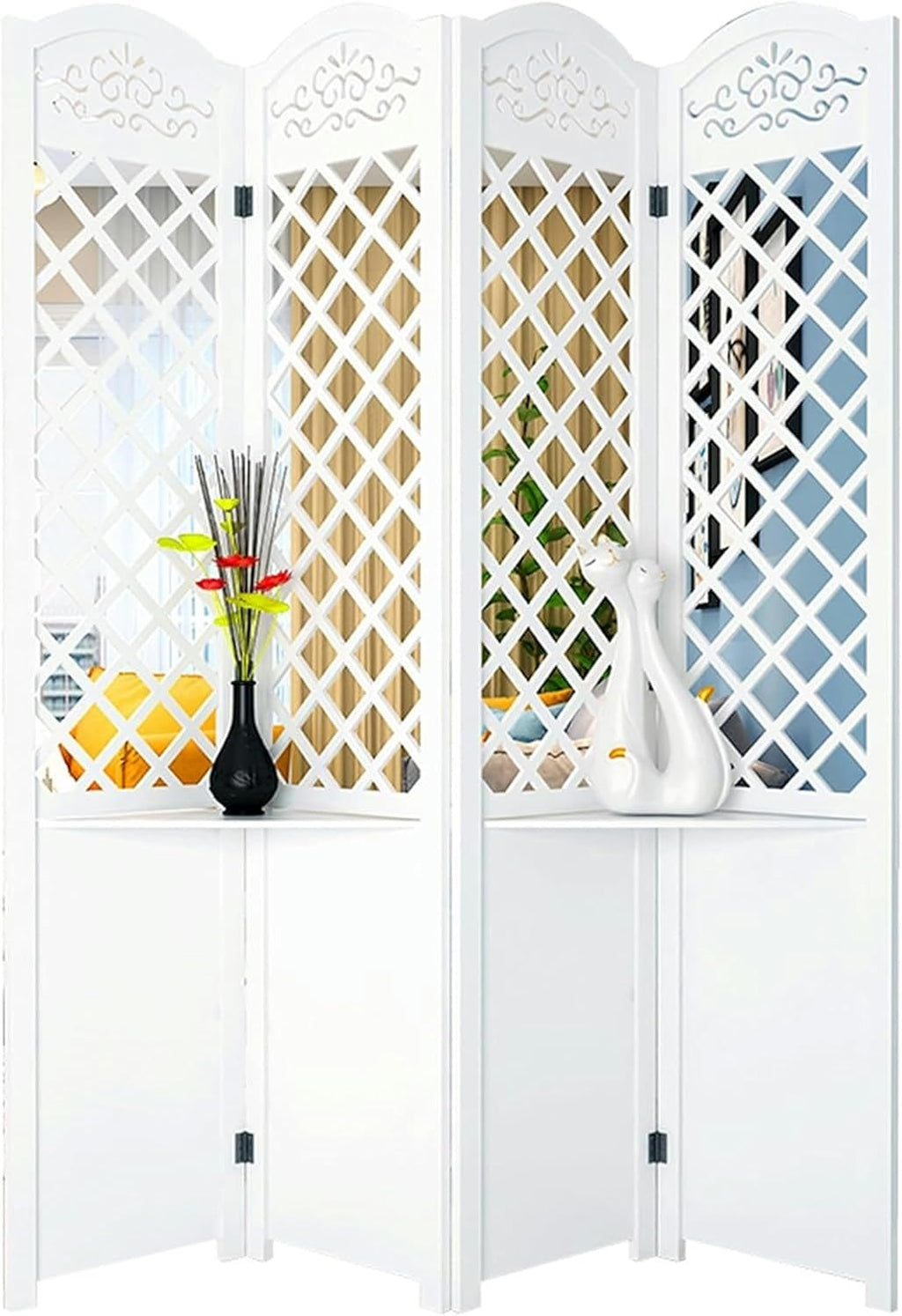 4 Panel Wood Room Divider E170