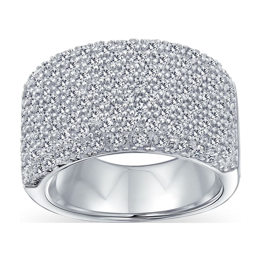 Wide Pave CZ Band Ring .925 Sterling Silver T6896