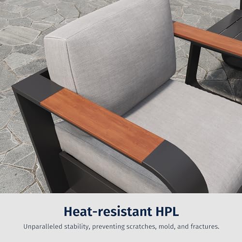 4 Pieces Aluminum Patio Furniture Set Dark Grey G8266