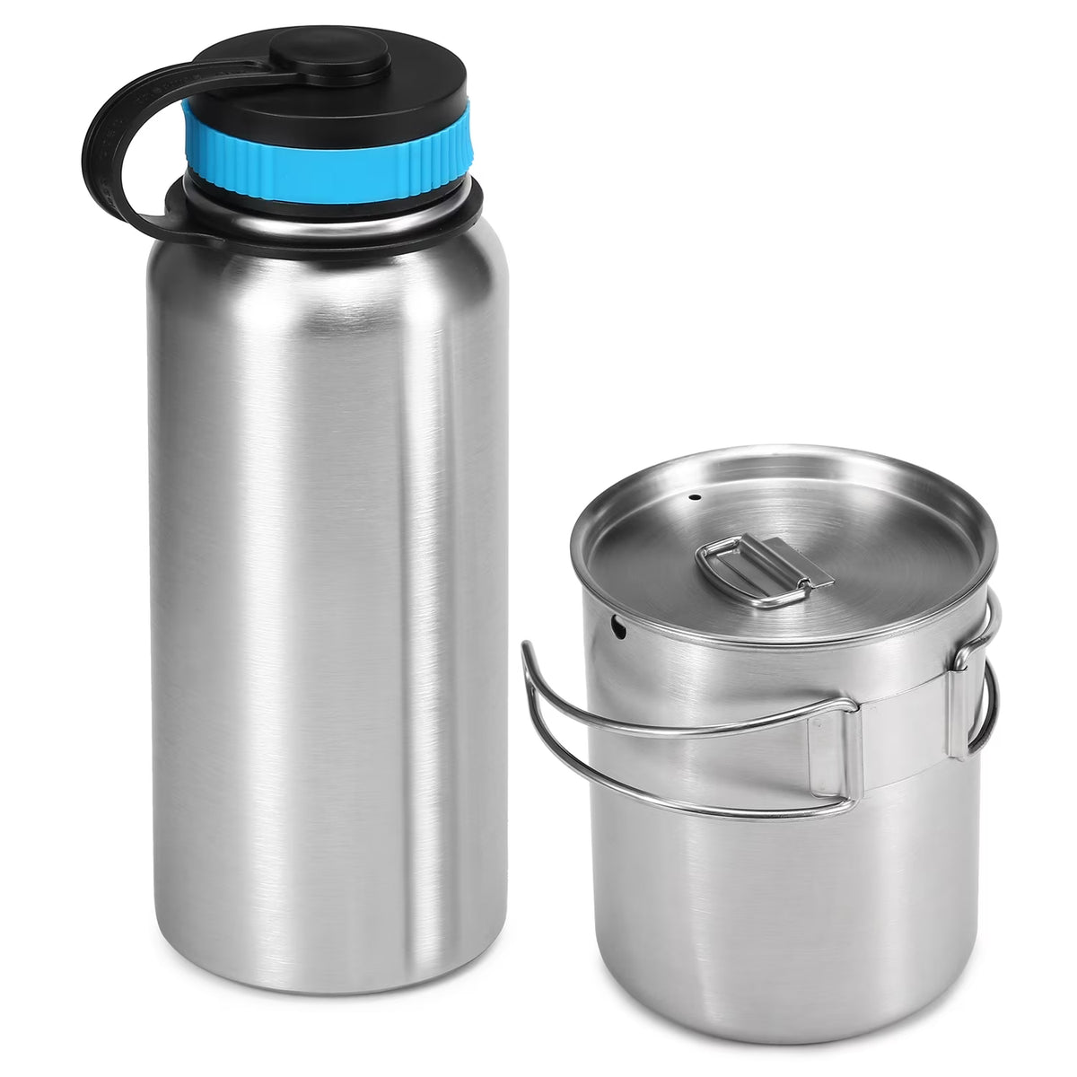 Stainless Steel Vacuum Insulated Water Bottle, 1000ml, with Hanging Pot A705265