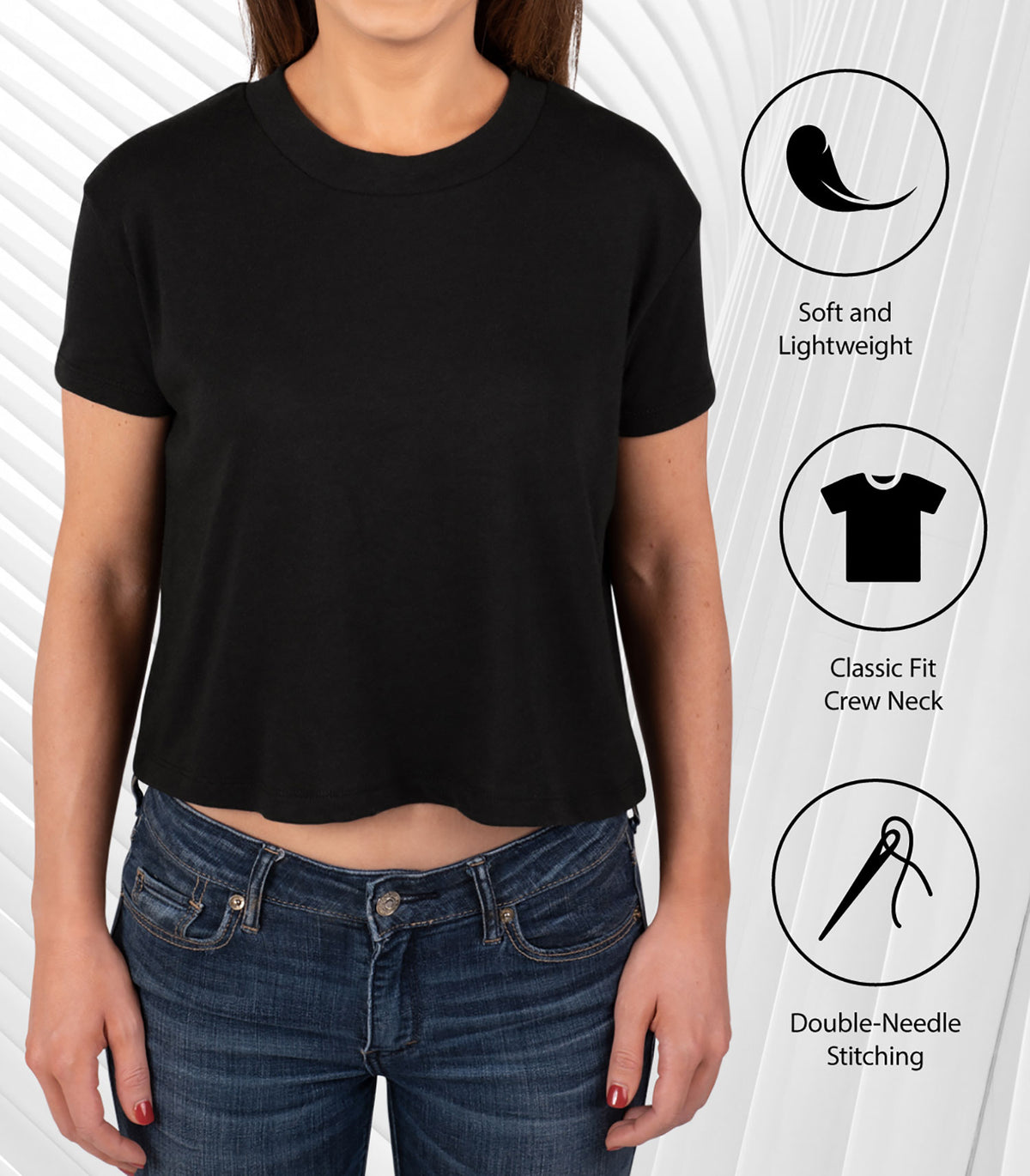 Cropped Cotton Blend T-Shirt A4120