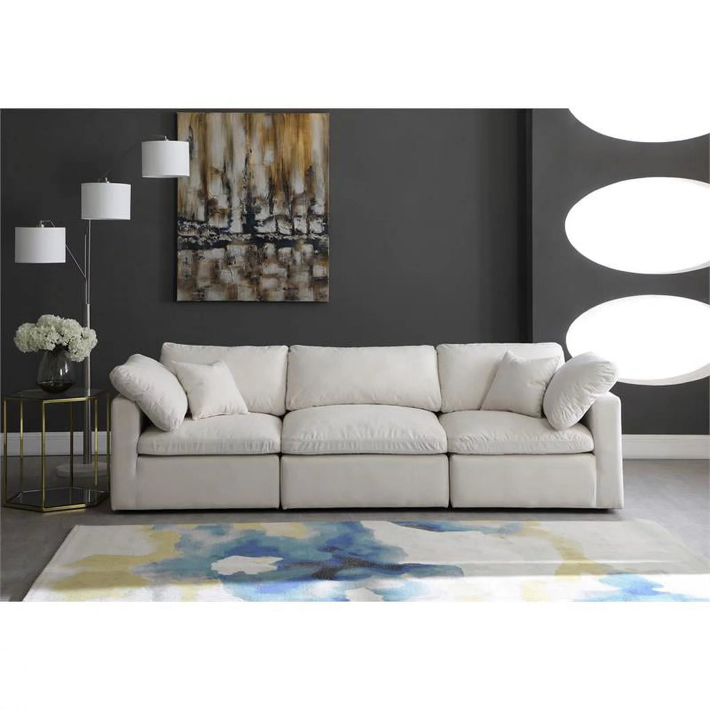 Cream Velvet Modular Sofa Q336