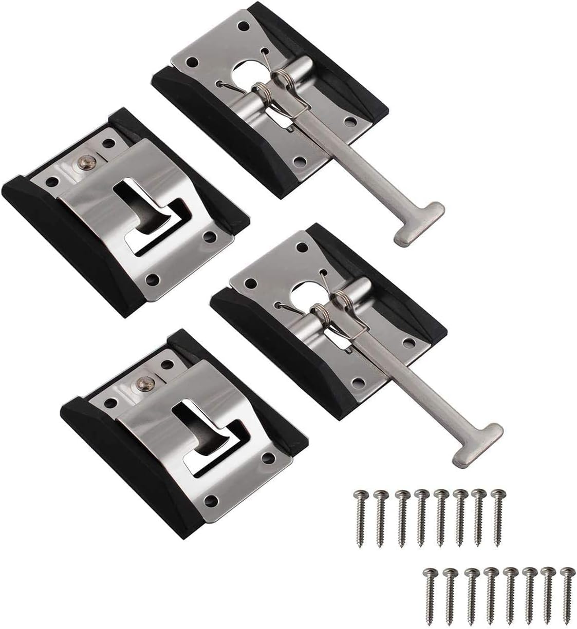 Rv Door Holder Metal T-Style Entry Door Catch 2 Pack with 16 304 Stainless Steel Screws M499