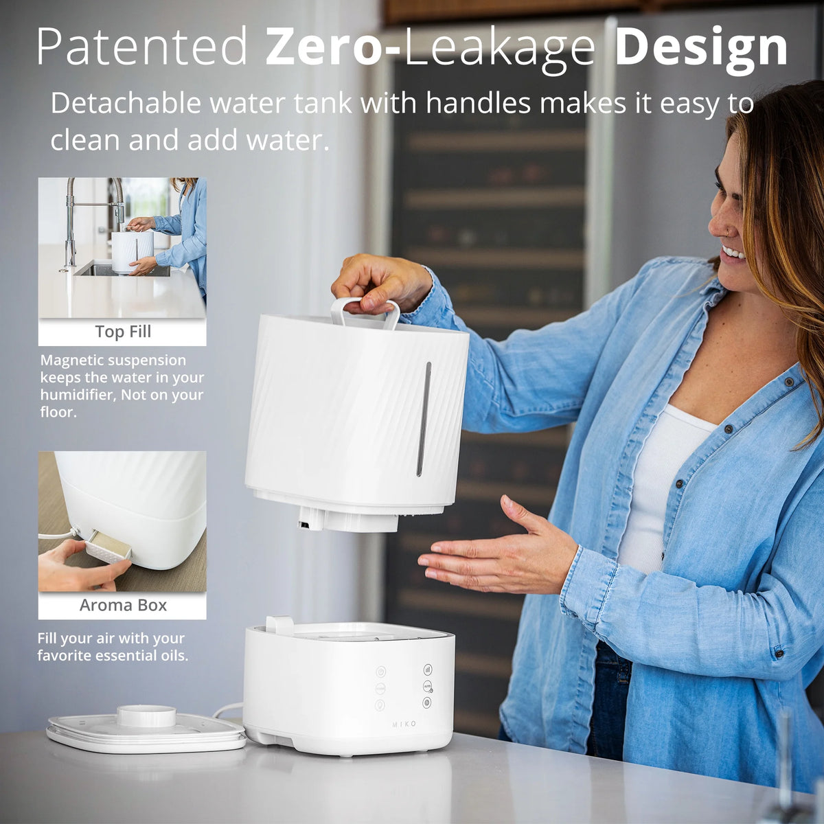 Ultrasonic Cool and Warm Mist Humidifier with Water Filter U2624