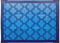 Reversible Outdoor Patio Mat 9' x 12' Lattice Blue W6417