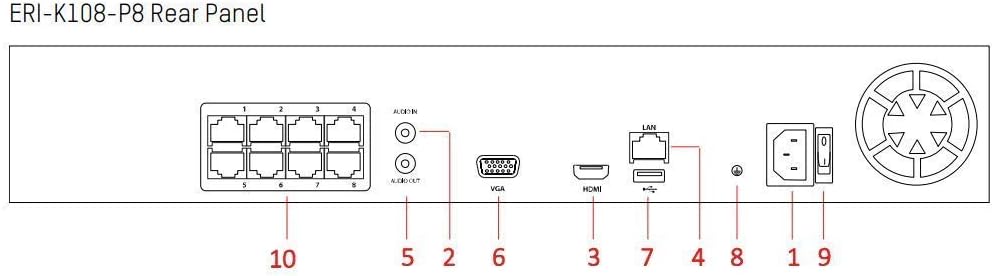 8-Channel 4K POE NVR Kit with 6 Outdoor Network Dome Camera E557984