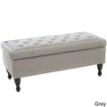 Grey Faux Suede Storage Ottoman I512