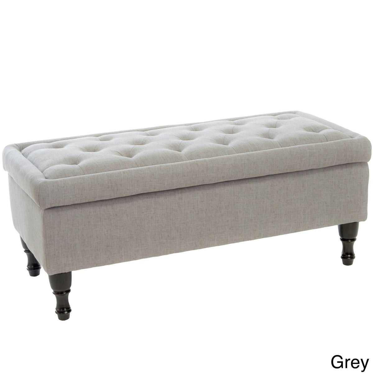 Grey Faux Suede Storage Ottoman I512