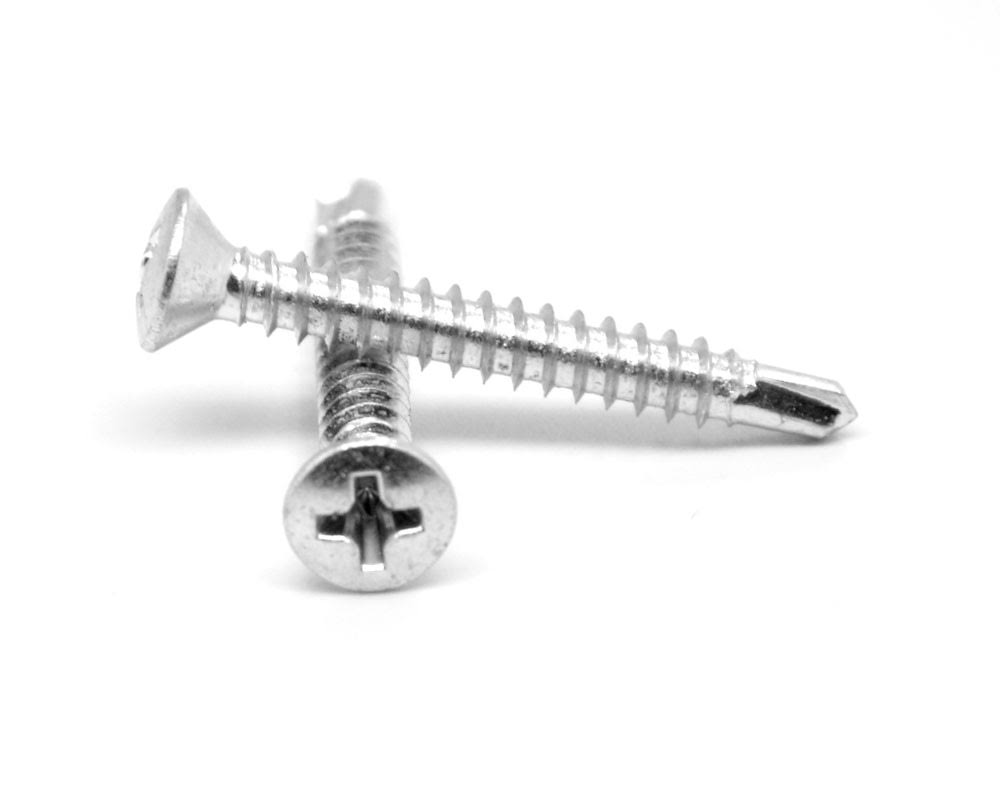 #8-18 x 1 1/4 Self Drilling Screw Phillips Oval Head Zinc Plated C239