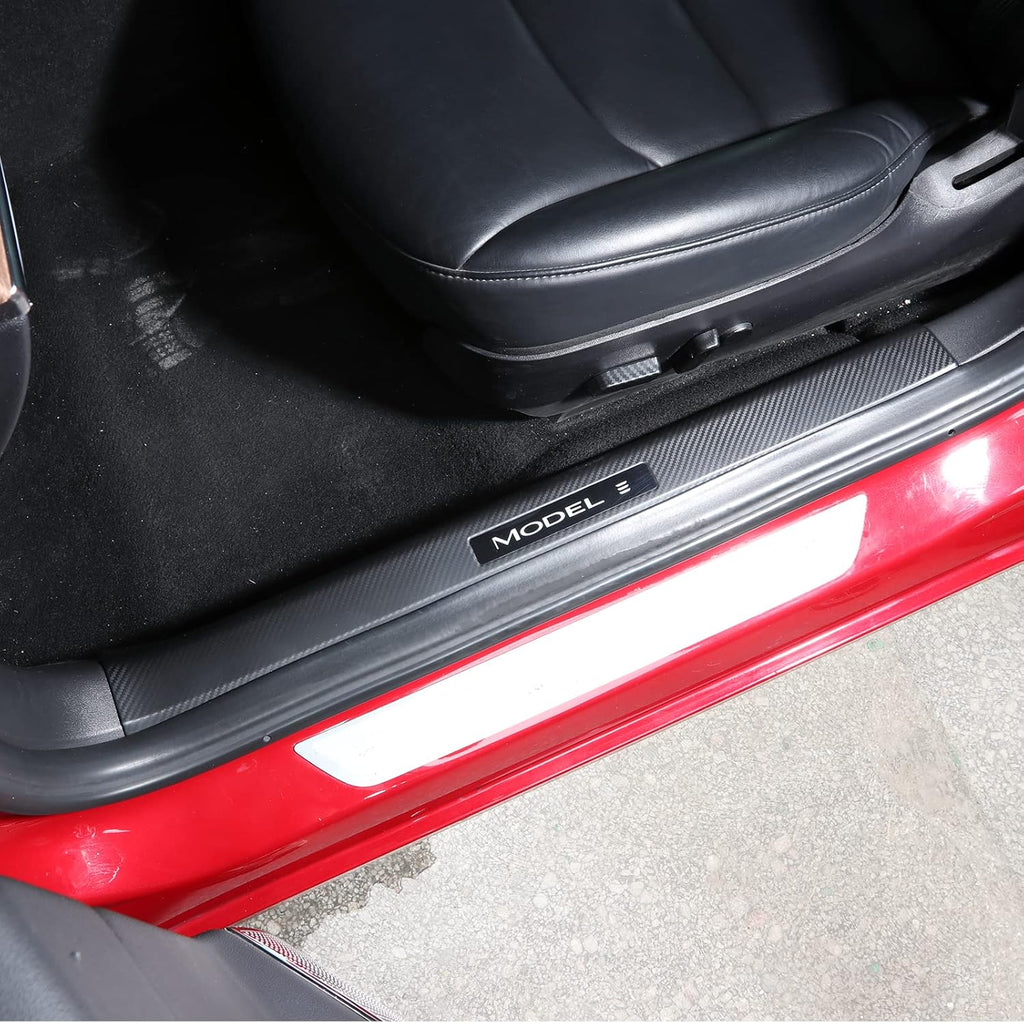 Matte Carbon Fiber Pattern ABS Plastic Door Sill Cover F82108