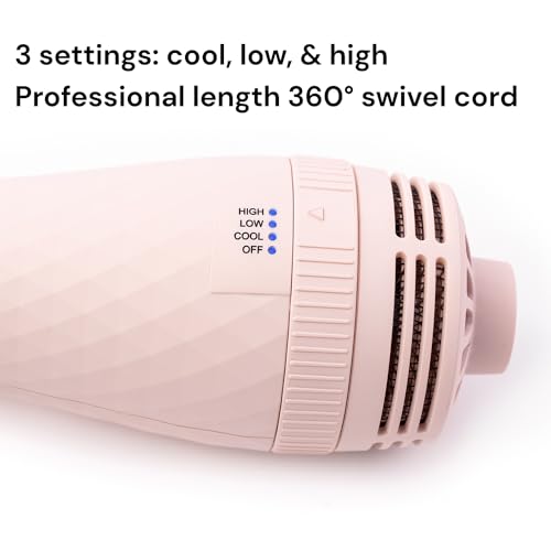 2-in-1 Titanium Blow Dryer Brush with Oval Barrel (Blush - 60 mm) U153