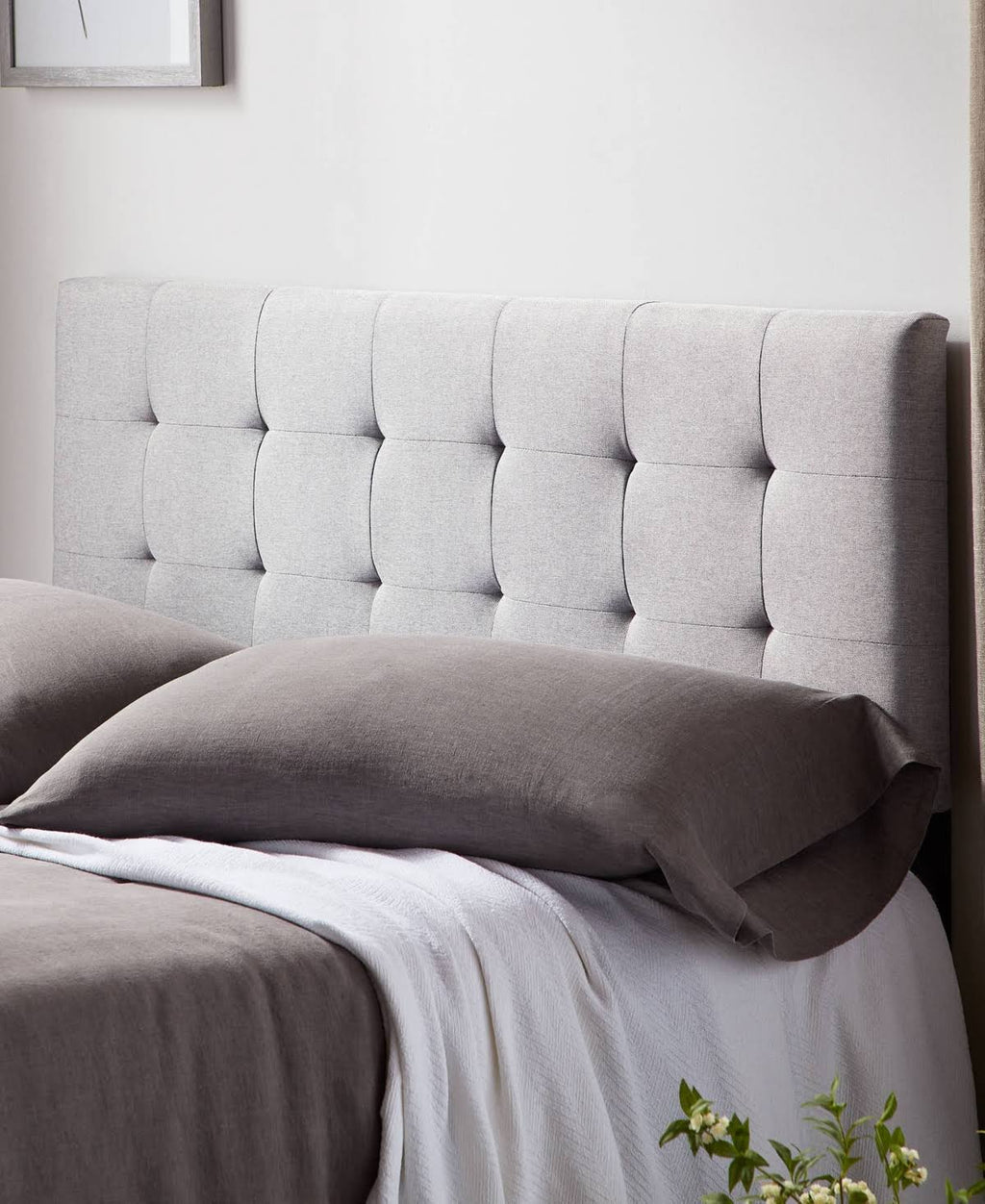 Light Gray Square Tufted Headboard T471
