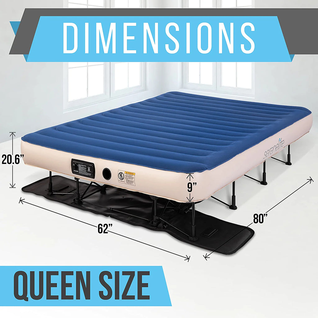 Queen Air Mattress with Frame and Pump W325666