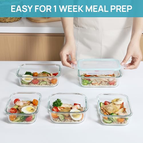 15 Pack Glass Food Storage Containers with Airtight Leak Proof Lids O819016