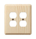 Beige 2 Gang Ash Wood Duplex Outlet Wall Plate F4818