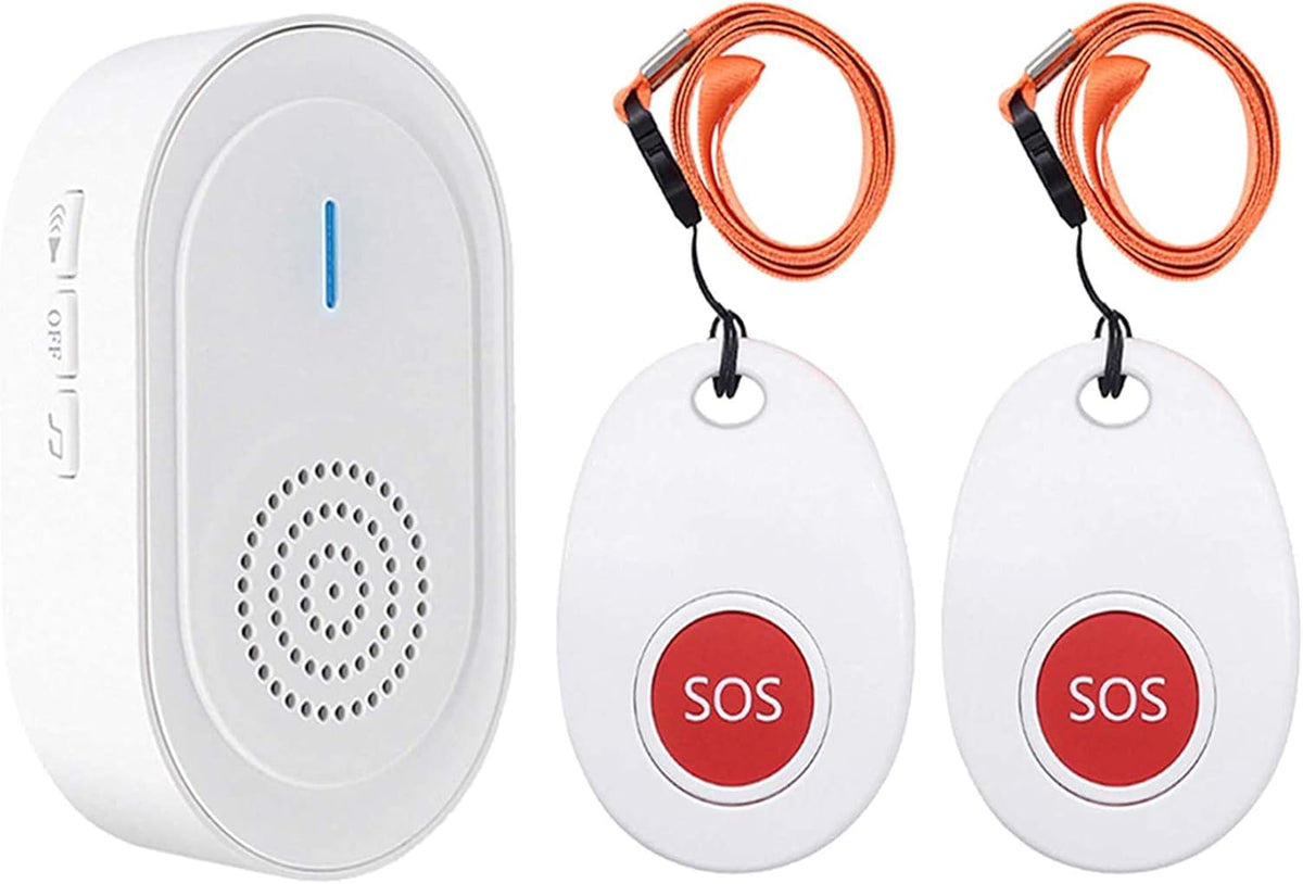 Wireless Call Button System with 2 Portable Rechargeable Receivers 3 Call Button C860579