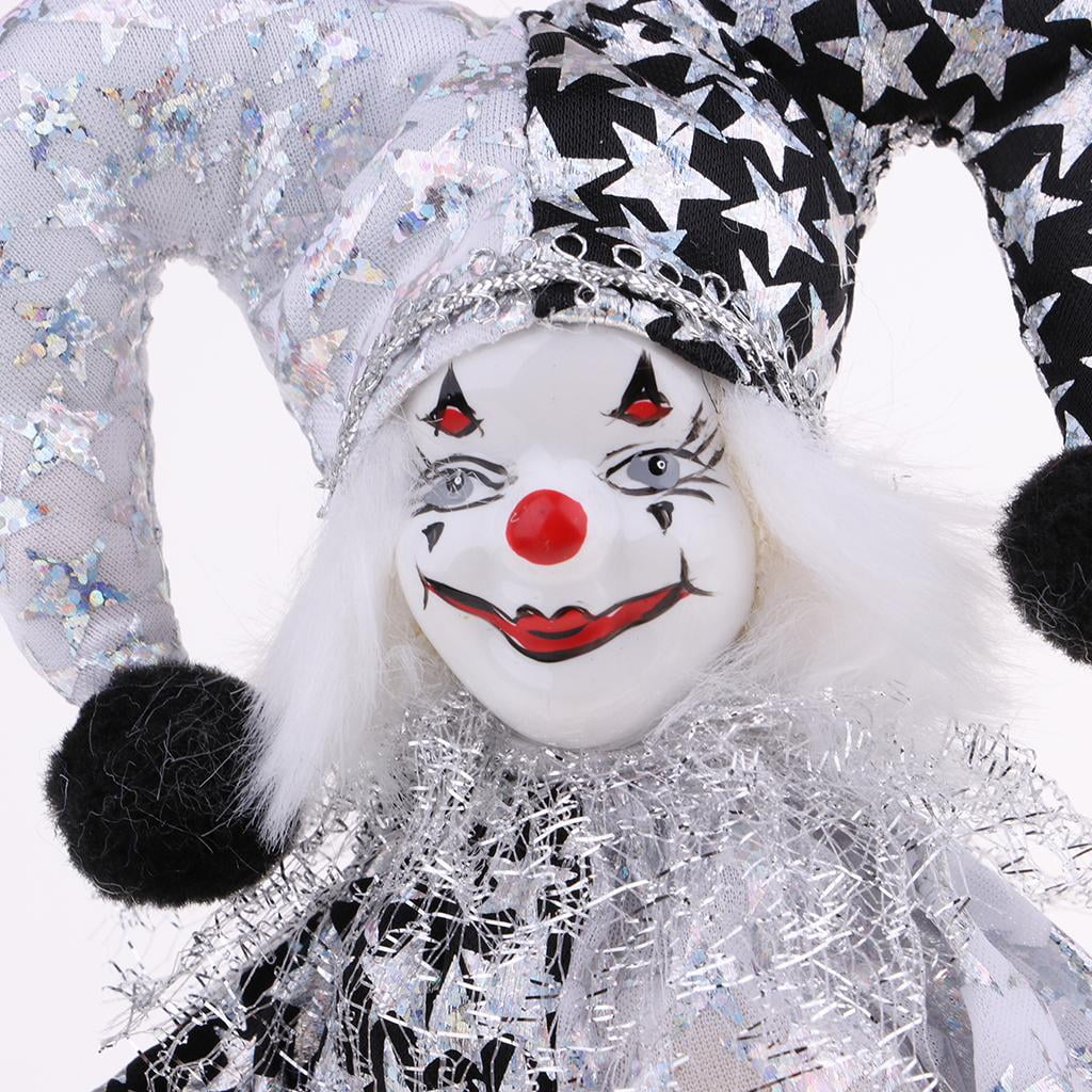 9 Inch Porcelain Harlequin Doll Figure Y383