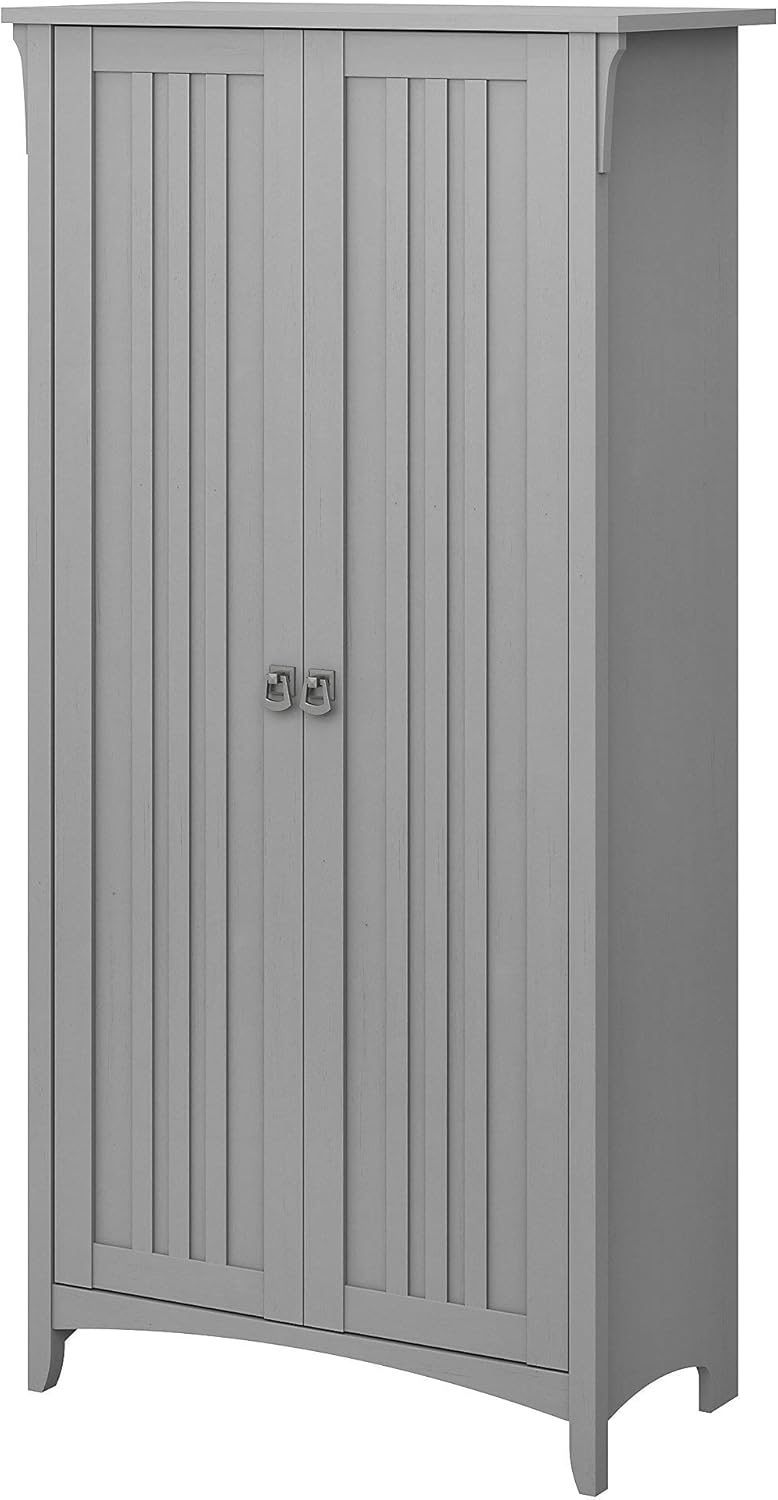 Tall Storage Cabinet with Doors in Cape Cod Gray O358685