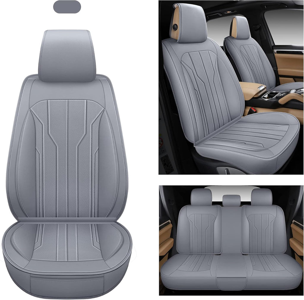 Black Leather Car Seat Covers, Front Pair A564891