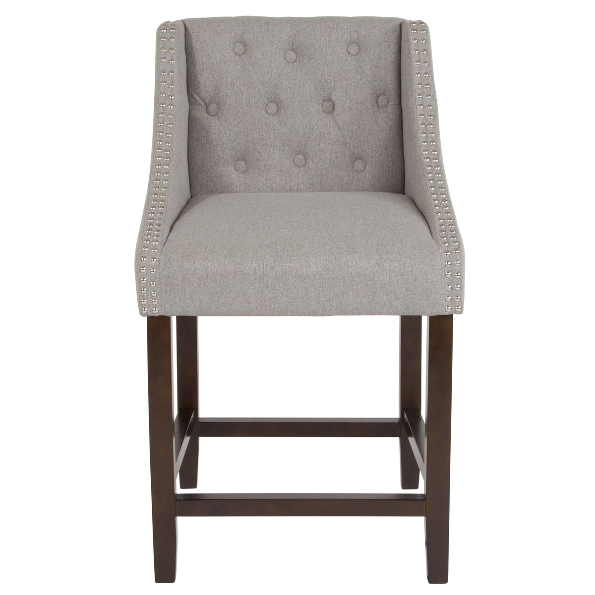 Fabric/Wood Stools (Set of 2) (Dark Gray Leather) G372652