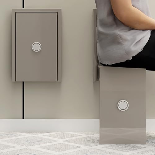 Slim Folding Shoe Changing Stool Wall Mounted Foldable Chairs Storable Entrance Chair Q80359