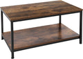 Industrial 2-Tier Coffee Table Rustic Brown P1960
