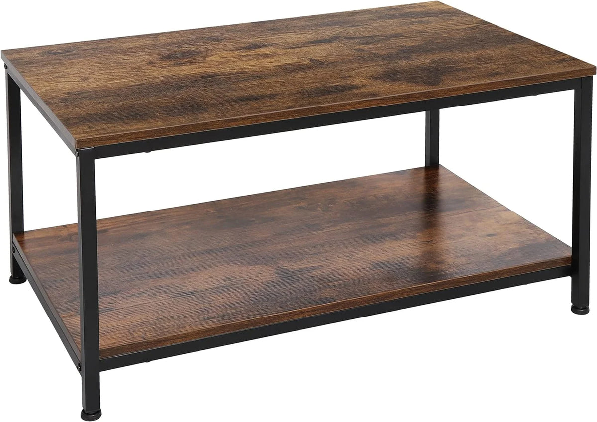 Industrial 2-Tier Coffee Table Rustic Brown P1960
