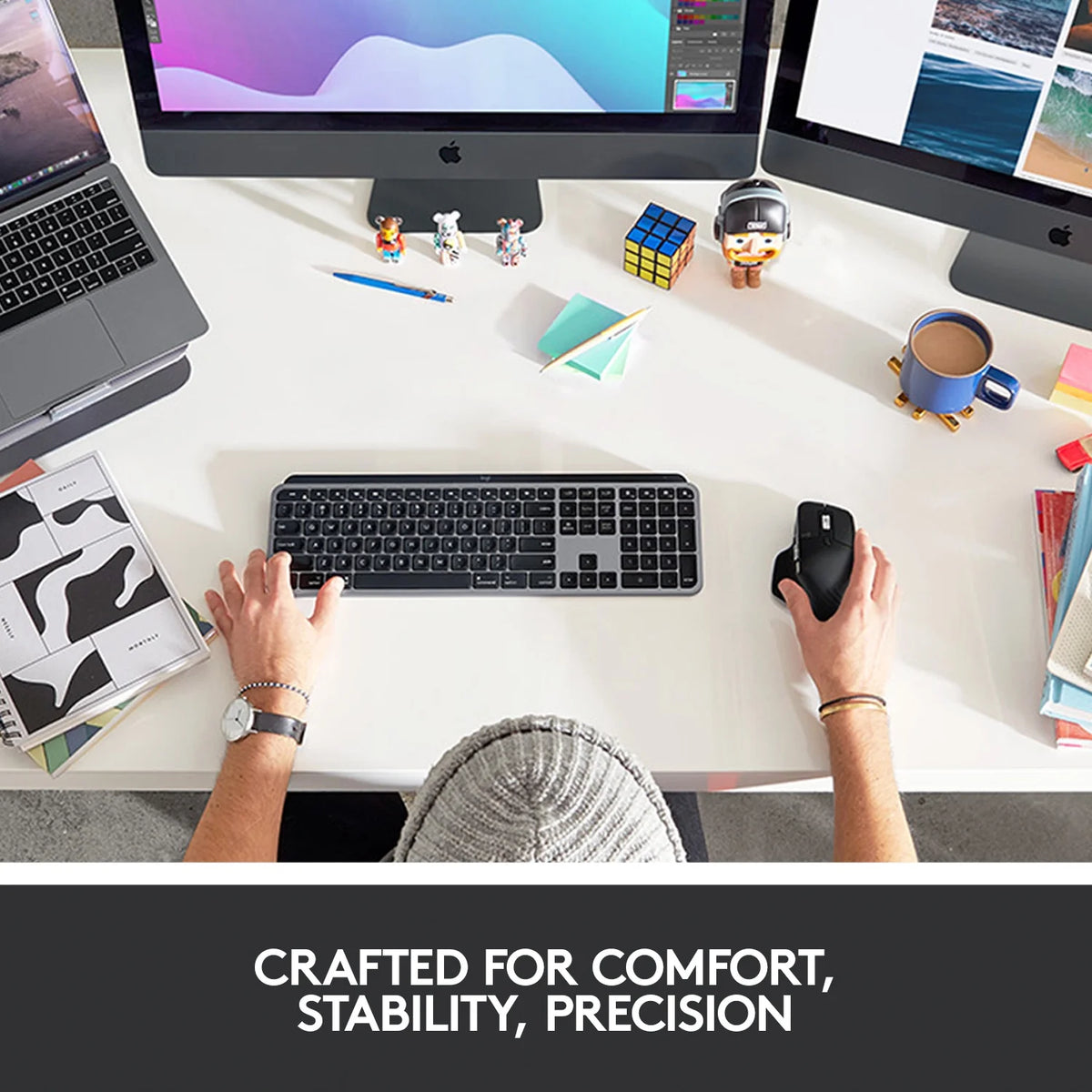 Wireless Illuminated Keyboard, Backlit LED Keys, Bluetooth, USB-C, Metal Build - Space Gray I880651