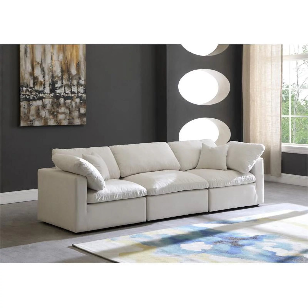 Cream Velvet Modular Sofa Q336