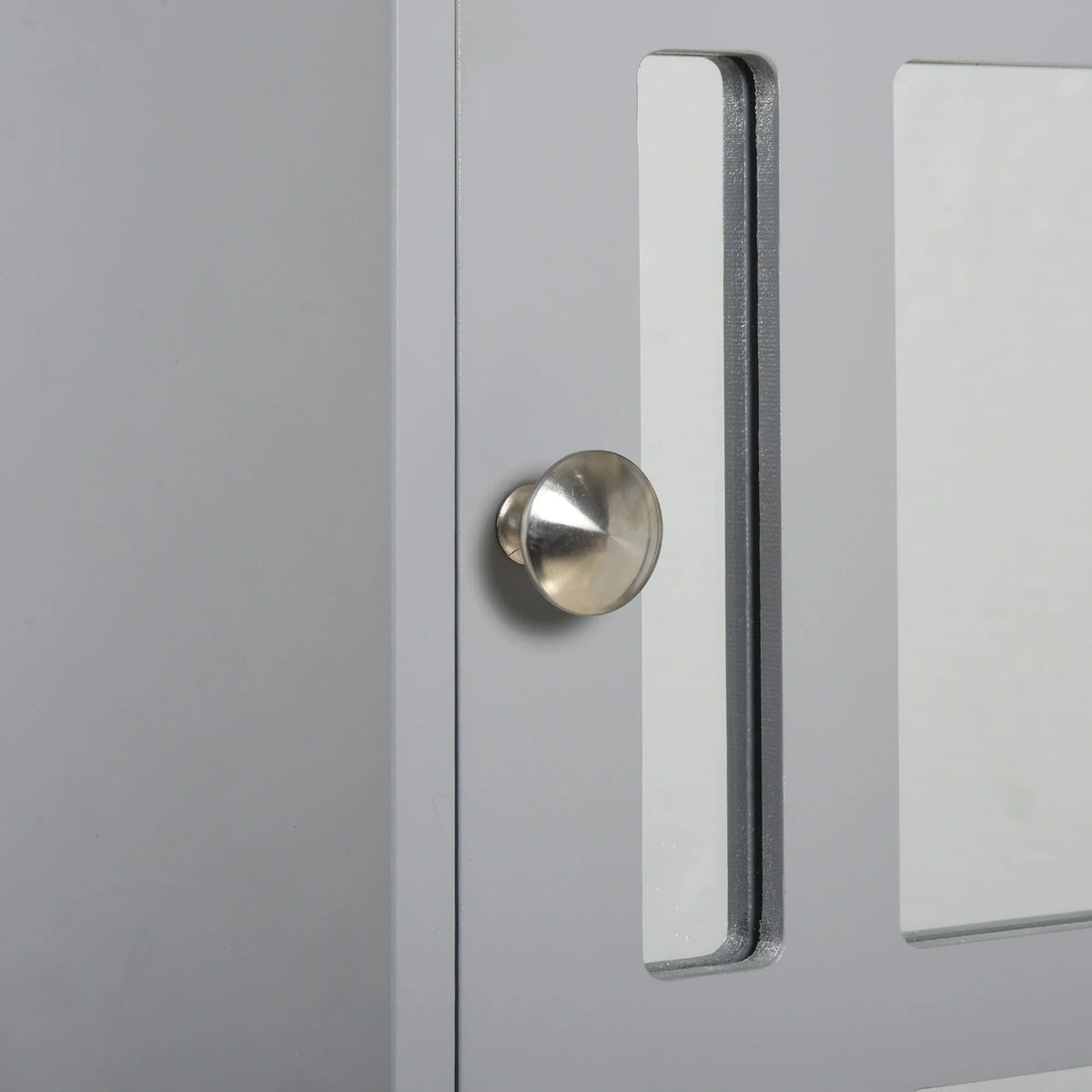Gray Wall Mount Bathroom Cabinet with Mirror Door and Open Shelves G913379