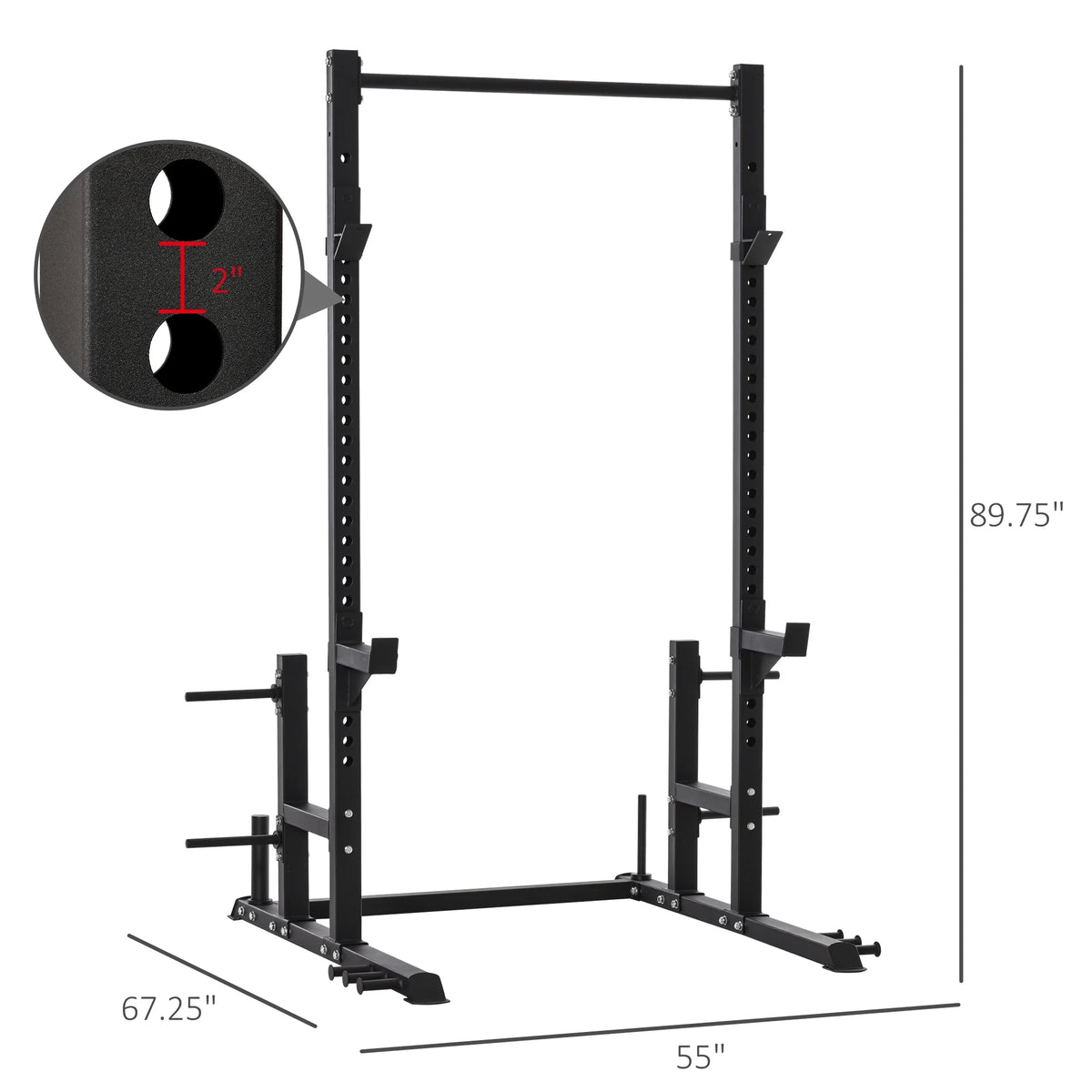 Power Rack with Pull up Bar and Adjustable Barbell Rack O82784