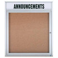 Illuminated Enclosed Wall Mounted Bulletin Board, 36x22 H x 30x22 W, One Door, Clear Satin A B407