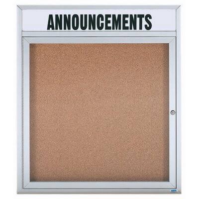 Illuminated Enclosed Wall Mounted Bulletin Board, 36x22 H x 30x22 W, One Door, Clear Satin A B407