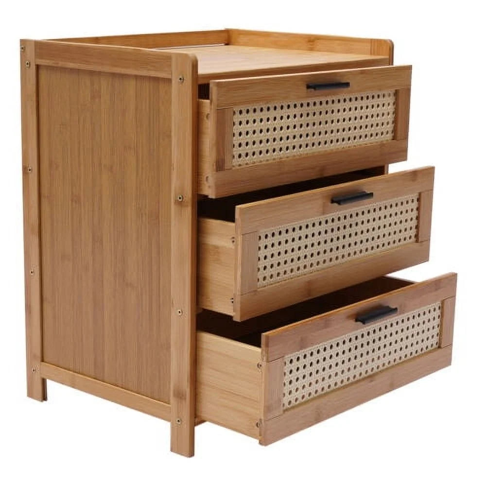 Bamboo Wood Nightstand W14716
