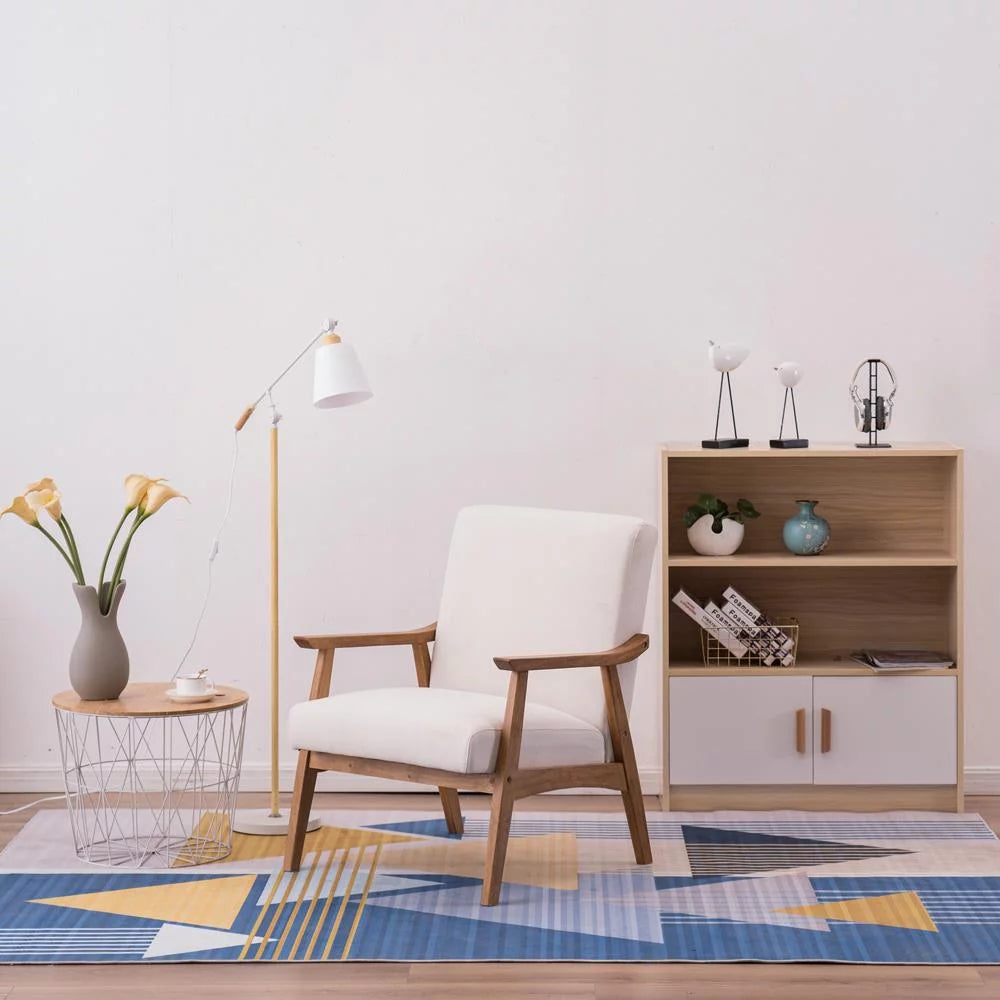 Beige Accent Chair with Wood Legs Y887807