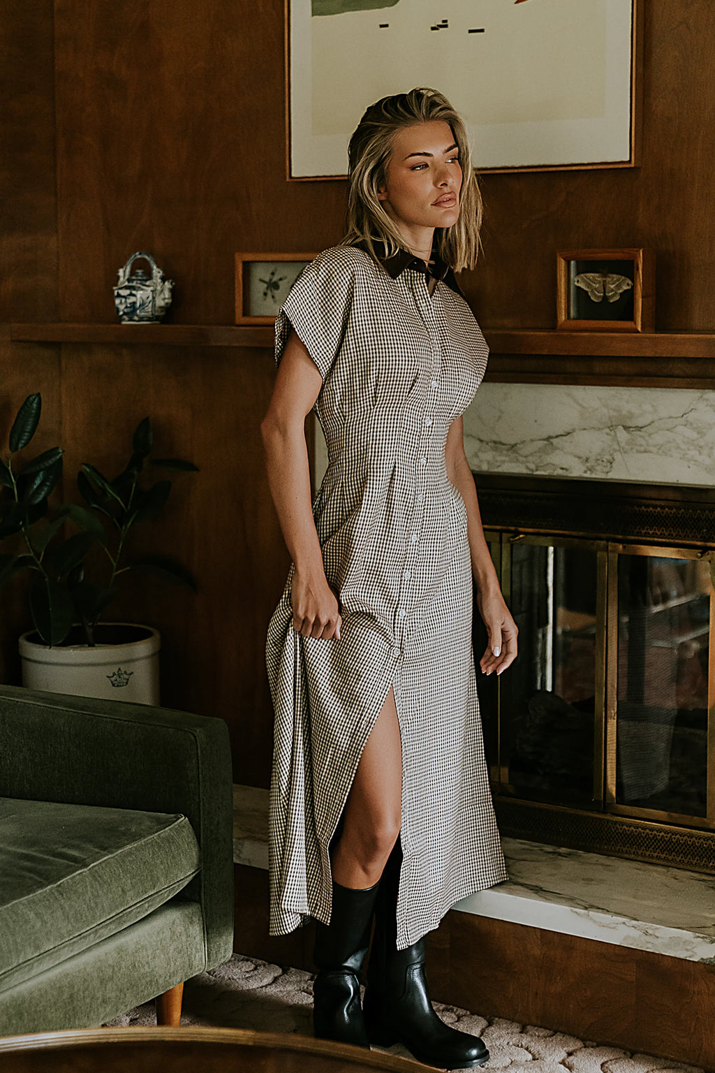 Houndstooth Maxi Dress R593913